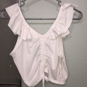 FOREVER 21- Ruched Drawstring Crop Top